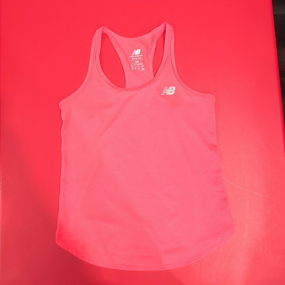 New Balance salmon pink racer back athletic tank top women's size XS